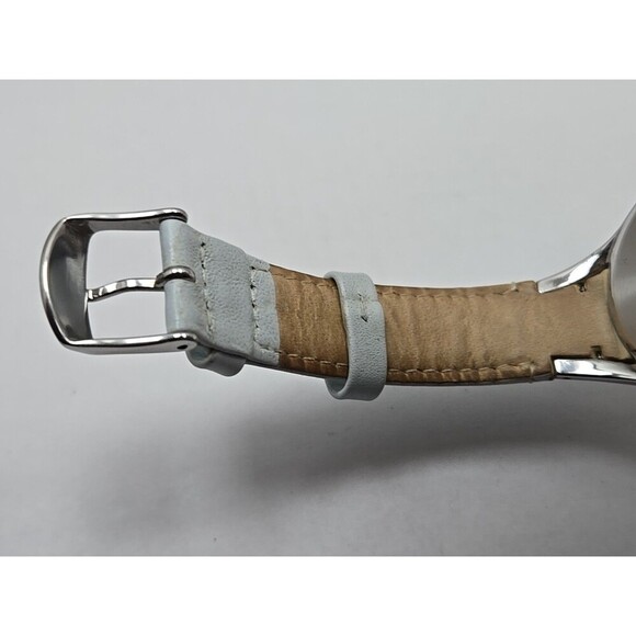 Timex Easy Reader T2H531 Womens White Blue Leather Watch Indiglo New Battery - Picture 5 of 12